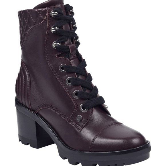 NWOB MARC FISHER Wyomi Platform Leather Lace-up Ankle Boot Sz 6.5 US - Picture 2 of 15